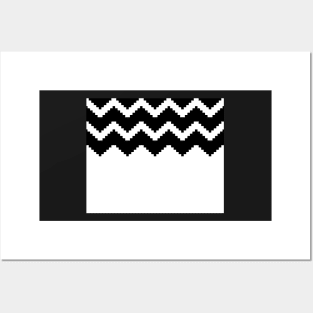 Zigzag geometric pattern - black and white. Posters and Art